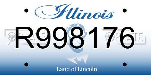 R998176 Illinois License Plate