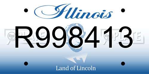 R998413 Illinois License Plate