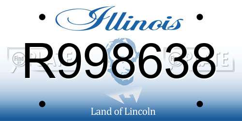 R998638 Illinois License Plate
