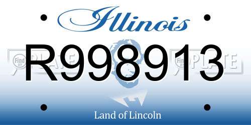 R998913 Illinois License Plate