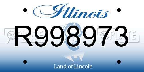 R998973 Illinois License Plate