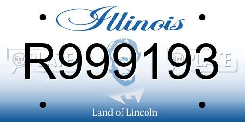 R999193 Illinois License Plate