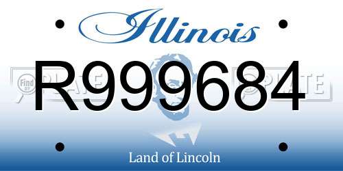 R999684 Illinois License Plate