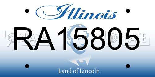 RA15805 Illinois License Plate