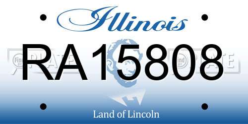 RA15808 Illinois License Plate