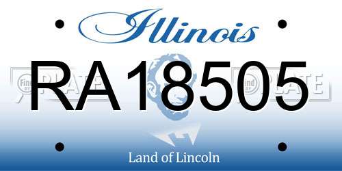 RA18505 Illinois License Plate