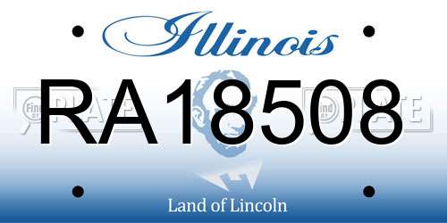 RA18508 Illinois License Plate