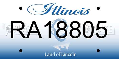 RA18805 Illinois License Plate