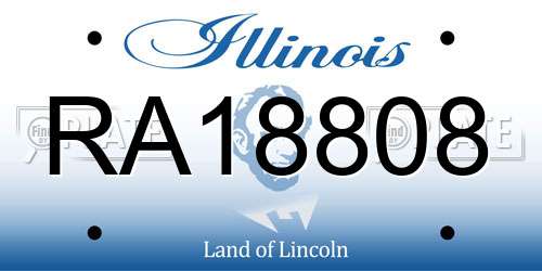 RA18808 Illinois License Plate
