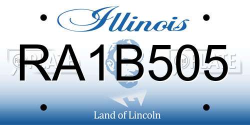 RA1B505 Illinois License Plate
