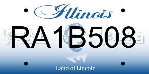 RA1B508 Illinois License Plate