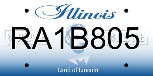RA1B805 Illinois License Plate