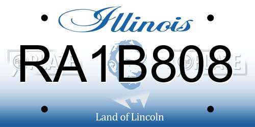 RA1B808 Illinois License Plate