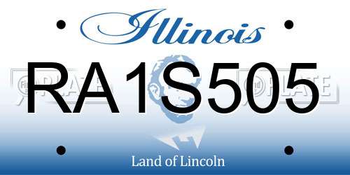 RA1S505 Illinois License Plate