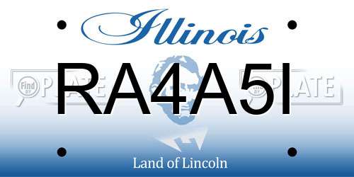 RA4A5I Illinois License Plate