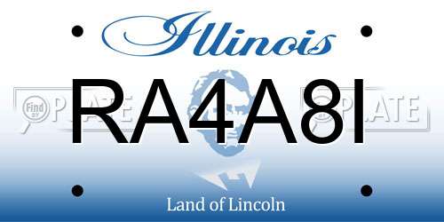 RA4A8I Illinois License Plate