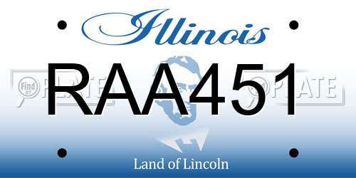 RAA451 Illinois License Plate