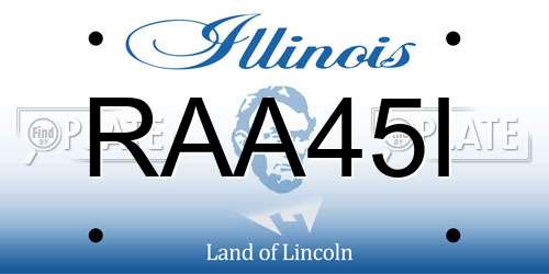 RAA45I Illinois License Plate