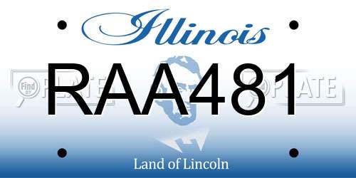 RAA481 Illinois License Plate