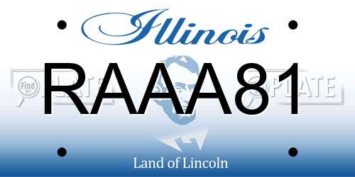 RAAA81 Illinois License Plate