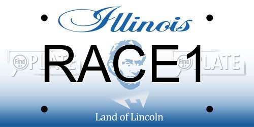 RACE1 Illinois License Plate