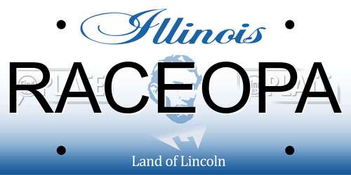 RACEOPA Illinois License Plate