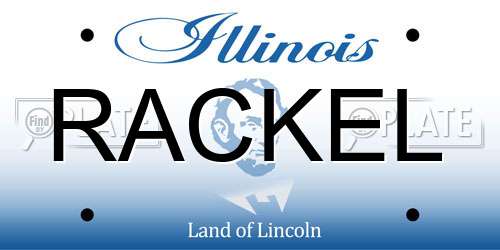 RACKEL Illinois License Plate