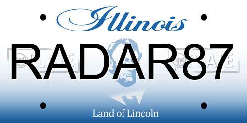 RADAR87 Illinois License Plate