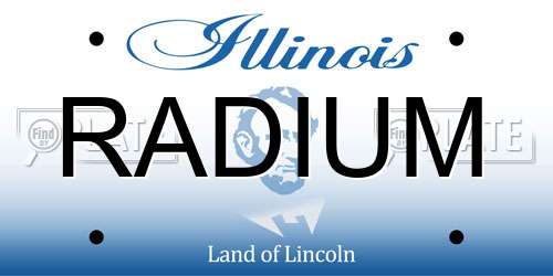 RADIUM Illinois License Plate