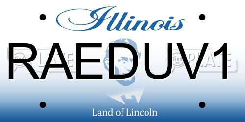 RAEDUV1 Illinois License Plate