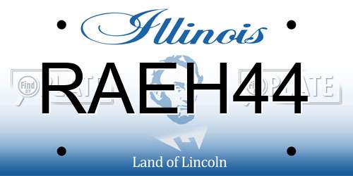 RAEH44 Illinois License Plate