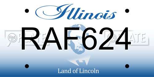 RAF624 Illinois License Plate
