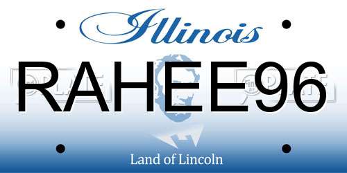 RAHEE96 Illinois License Plate
