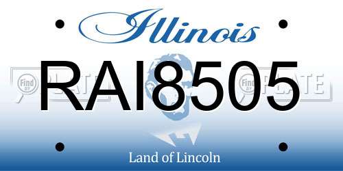 RAI8505 Illinois License Plate