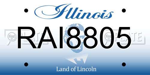 RAI8805 Illinois License Plate