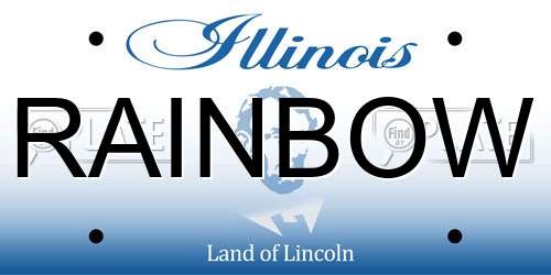 RAINBOW Illinois License Plate