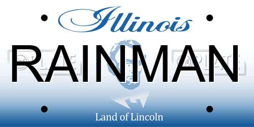 RAINMAN Illinois License Plate