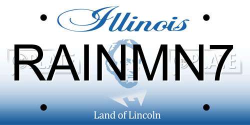 RAINMN7 Illinois License Plate