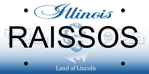 RAISSOS Illinois License Plate