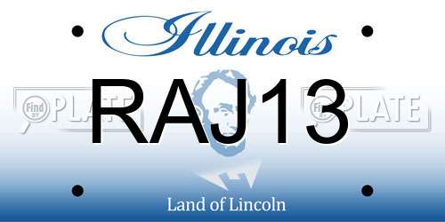 RAJ13 Illinois License Plate