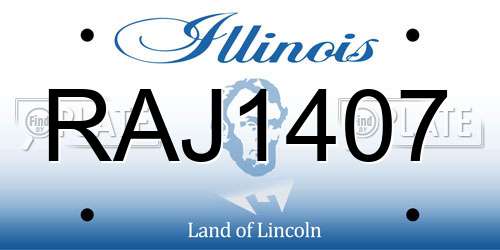 RAJ1407 Illinois License Plate