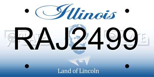 RAJ2499 Illinois License Plate