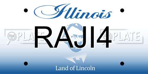 RAJI4 Illinois License Plate