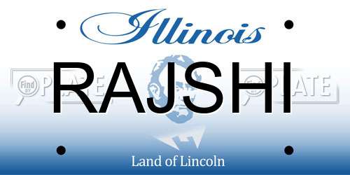 RAJSHI Illinois License Plate