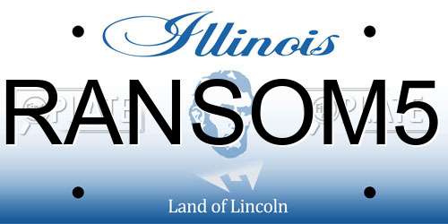 RANSOM5 Illinois License Plate