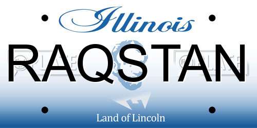 RAQSTAN Illinois License Plate