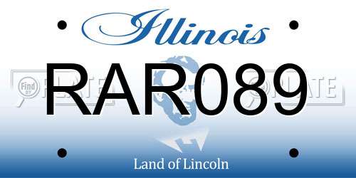 RAR089 Illinois License Plate