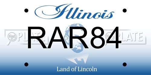 RAR84 Illinois License Plate