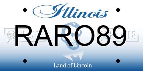 RARO89 Illinois License Plate