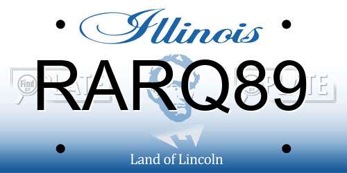 RARQ89 Illinois License Plate